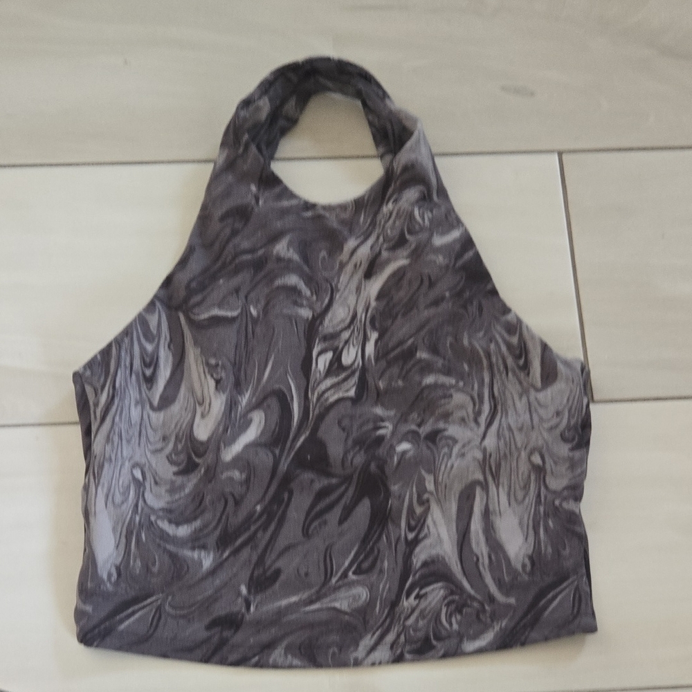 Abercrombie & Fitch Black and Gray Patterned Top